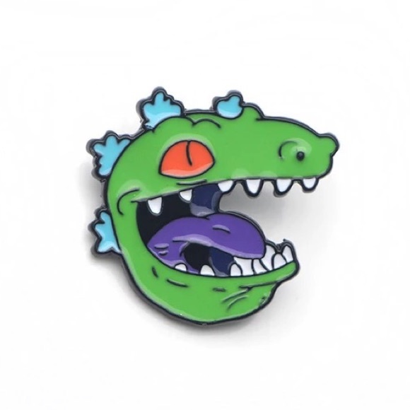 Rugrats Reptar Head Dinosaur Nickelodeon Cartoon 90s Metal Enamel Pin Brooch - Picture 1 of 5